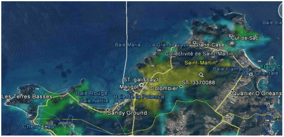 couverture du réseau Digicel pour l'île de Saint-Martin après l'ouragan Irma