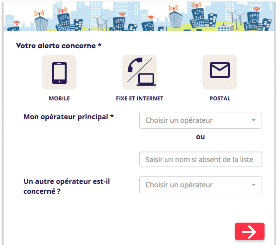 J'alerte l'Arcep est très simple à utiliser