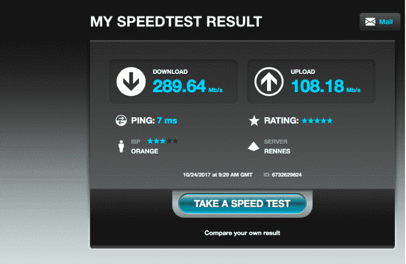 calculer en direct votre accès réseau c'est possible avec Speedtest sur votre smartphone