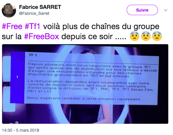 Free refuse de céder aux exigences de TF1.