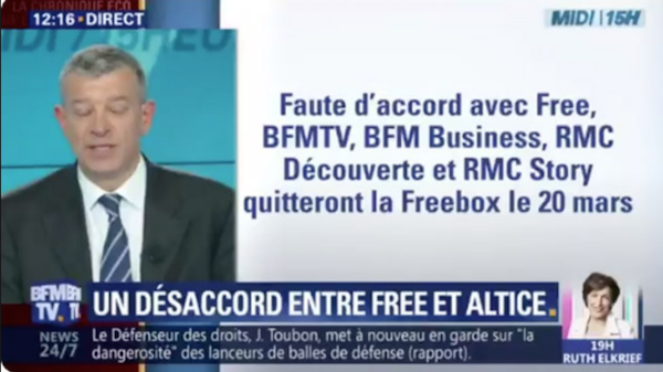 Free n'a pas respecté l'interdiction de diffusion des chaînes du groupe BFM TV