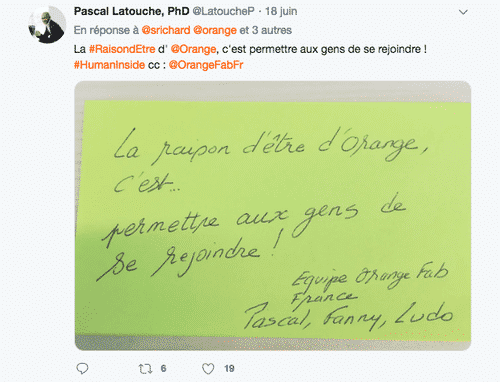 Chaque salarié d'Orange évoque une idée de raison d'être
