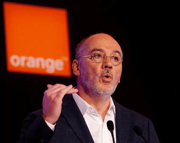 Stéphane Richard lors de la présentation du plan d'Orange.